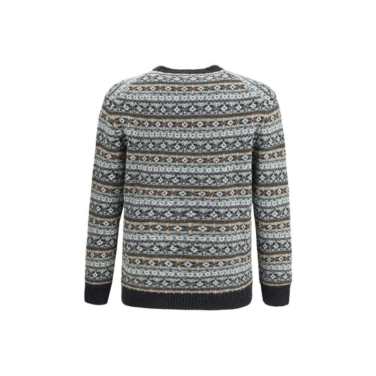 Brooksfield Woll-Sweatshirt mit Multicolor-Muster