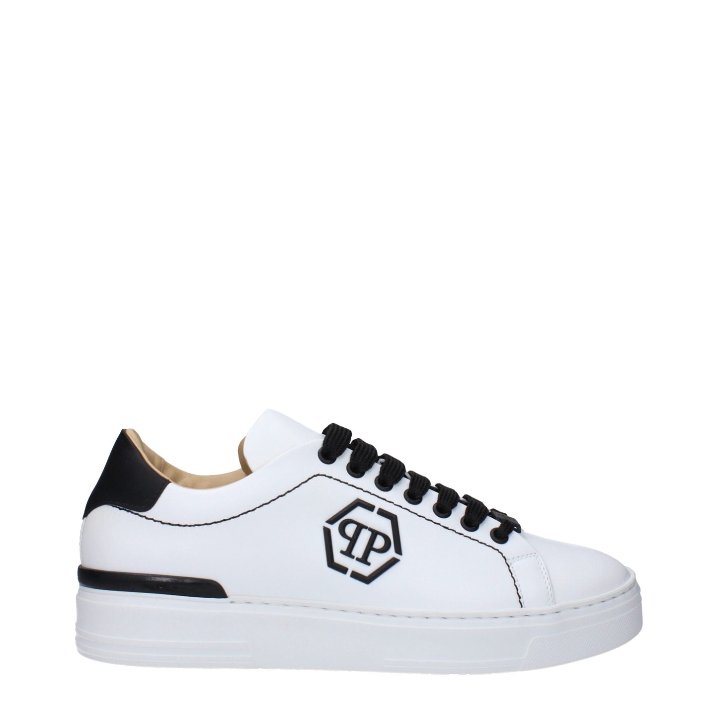 Philipp Plein Weiße Leder-Sneaker mit niedrigem Schaft