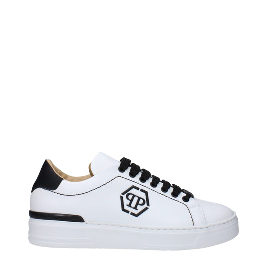 Philipp Plein Weiße Leder-Sneaker mit niedrigem Schaft
