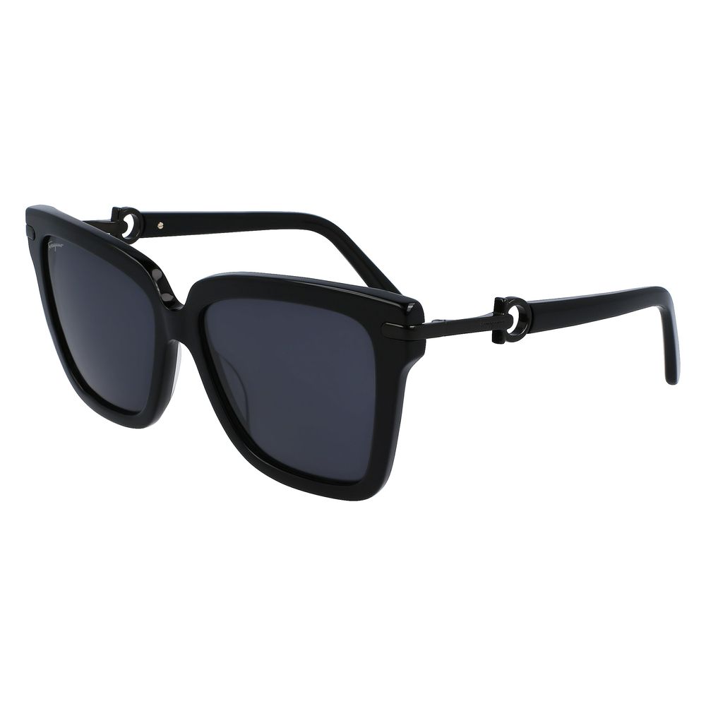 Ferragamo Schwarze Sonnenbrille aus Acetat