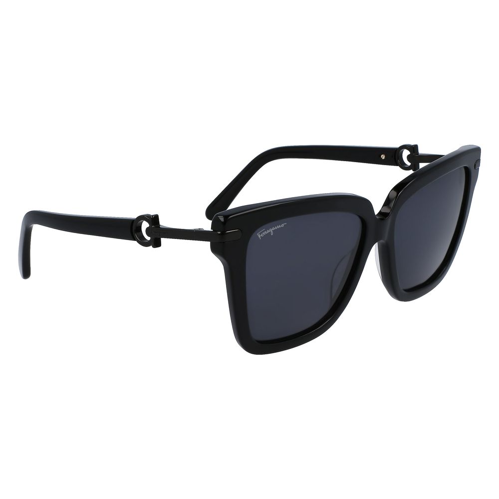 Ferragamo Schwarze Sonnenbrille aus Acetat