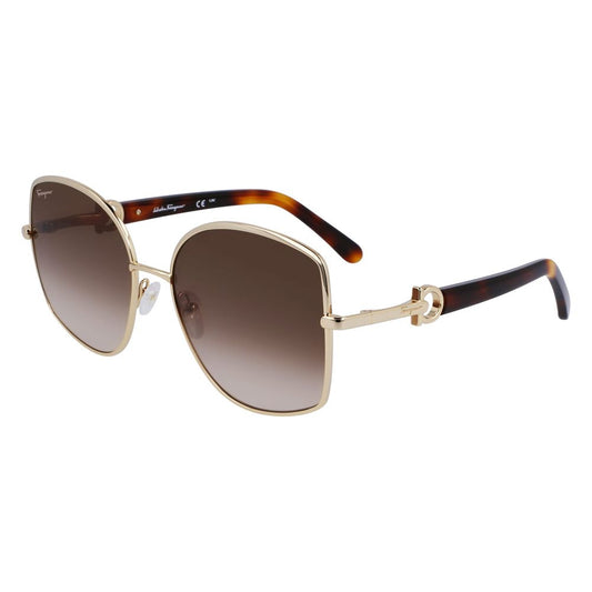 Ferragamo Goldene Metall-Sonnenbrille
