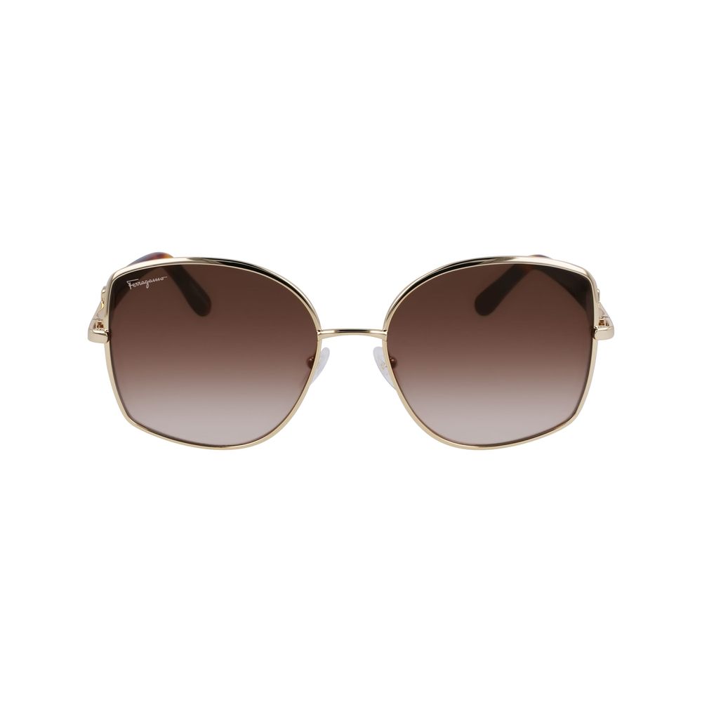 Ferragamo Goldene Metall-Sonnenbrille