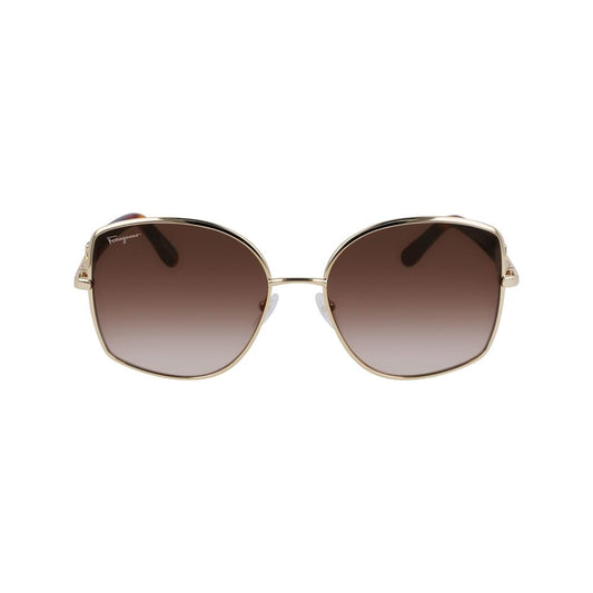 Ferragamo Goldene Metall-Sonnenbrille