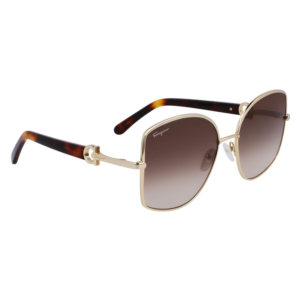 Ferragamo Goldene Metall-Sonnenbrille
