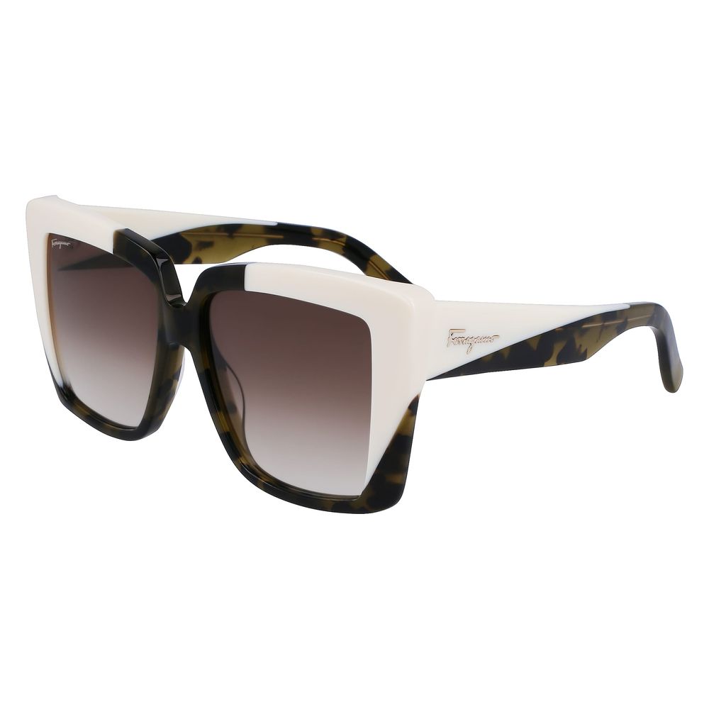 Ferragamo Grüne Sonnenbrille aus Acetat