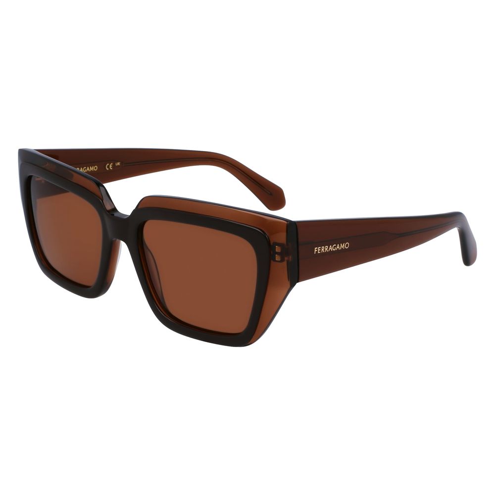 Ferragamo Braune Sonnenbrille aus Acetat