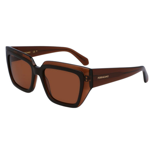 Ferragamo Braune Sonnenbrille aus Acetat