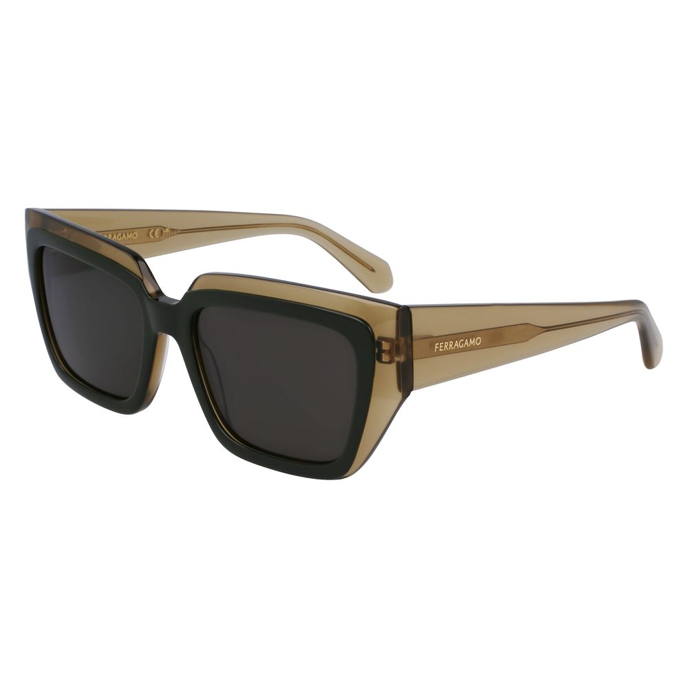 Ferragamo Grüne Sonnenbrille aus Acetat