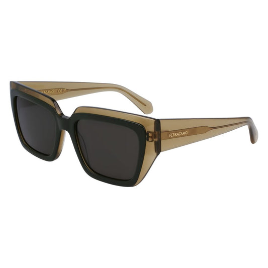 Ferragamo Grüne Sonnenbrille aus Acetat