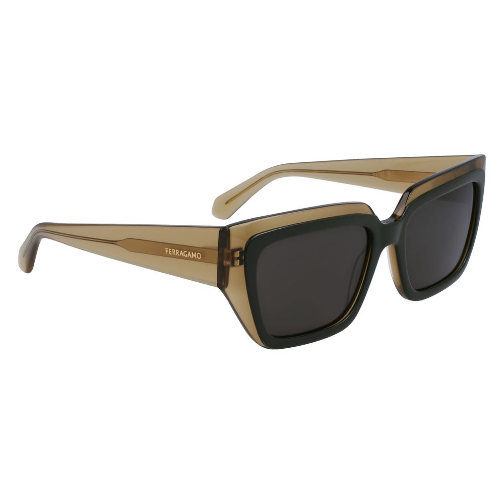 Ferragamo Grüne Sonnenbrille aus Acetat