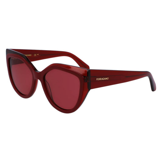 Ferragamo Rote Sonnenbrille aus Acetat