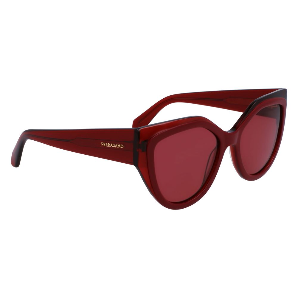 Ferragamo Rote Sonnenbrille aus Acetat