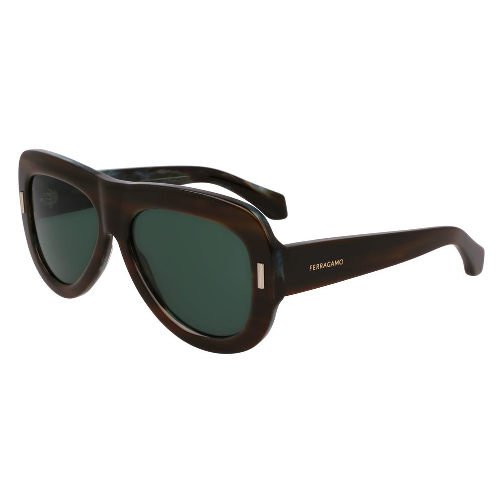 Ferragamo Grüne Sonnenbrille aus Acetat