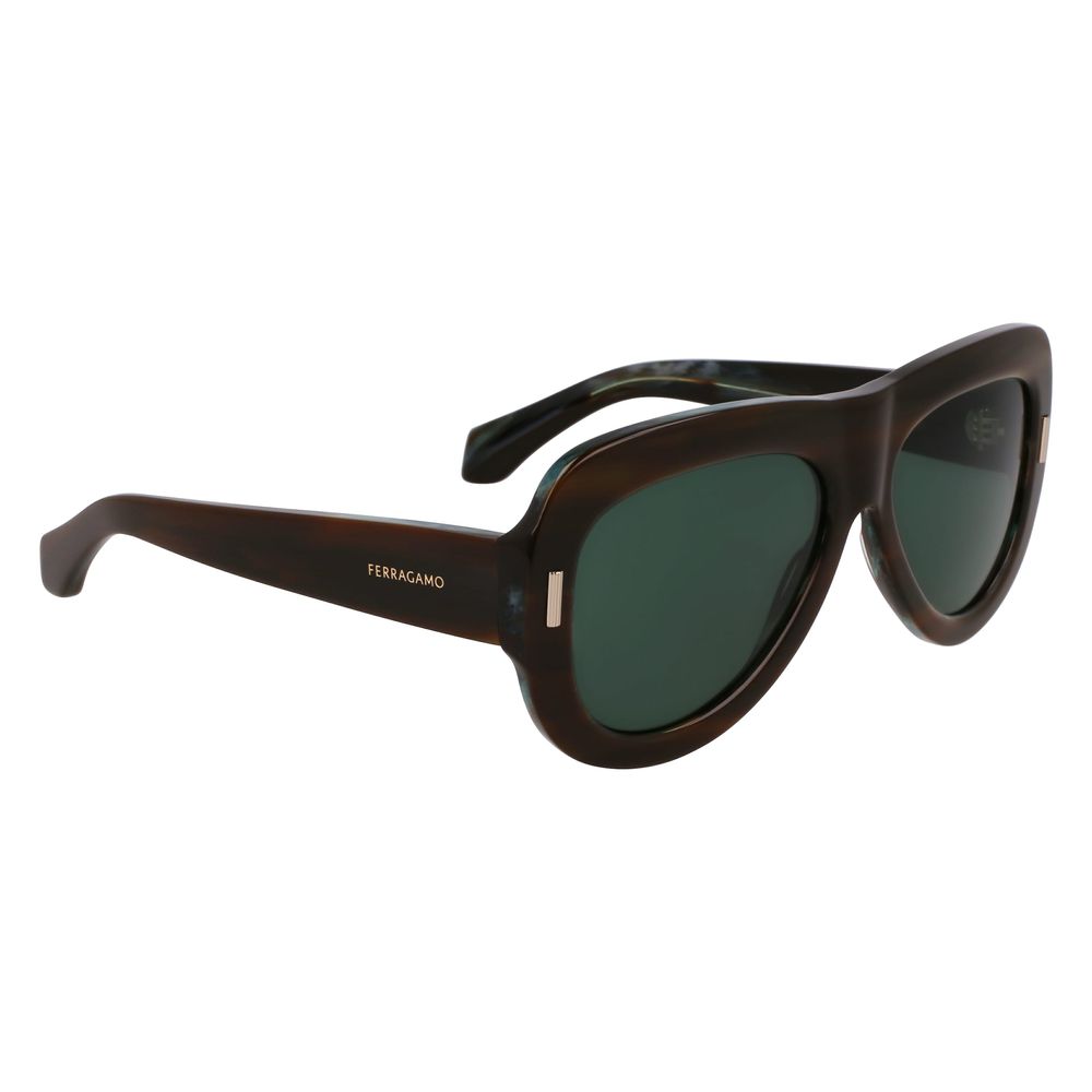 Ferragamo Grüne Sonnenbrille aus Acetat