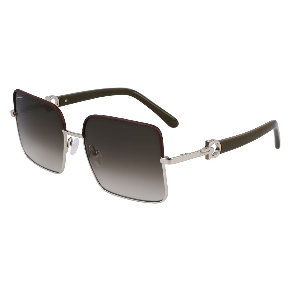 Ferragamo Goldene Metall-Sonnenbrille