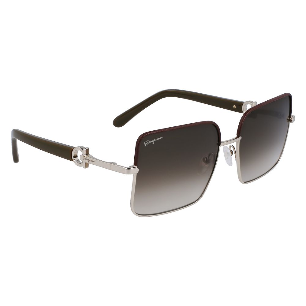 Ferragamo Goldene Metall-Sonnenbrille