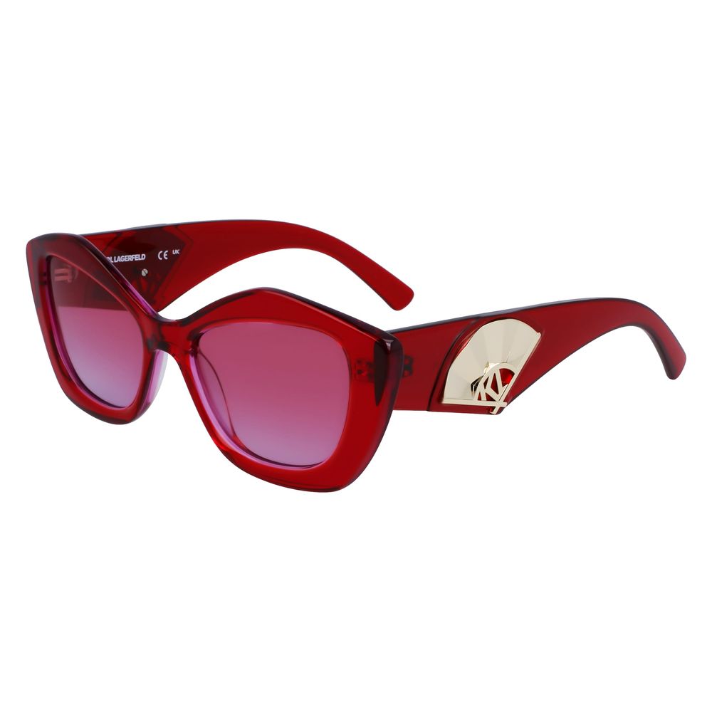 Karl Lagerfeld Rote Sonnenbrille aus Acetat