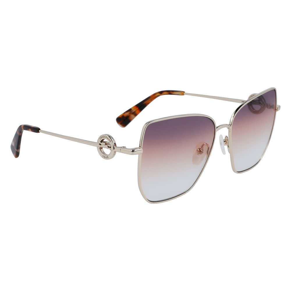 Longchamp Goldene Metall-Sonnenbrille
