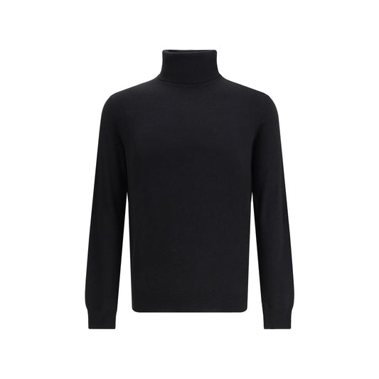 Aragona Cashmere Schwarzer Rollkragenpullover aus Merinowolle
