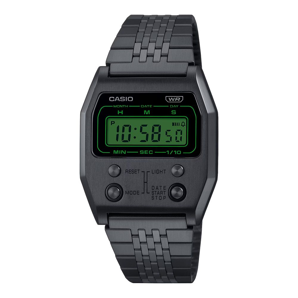 Casio Schwarze Edelstahl-Digitaluhr