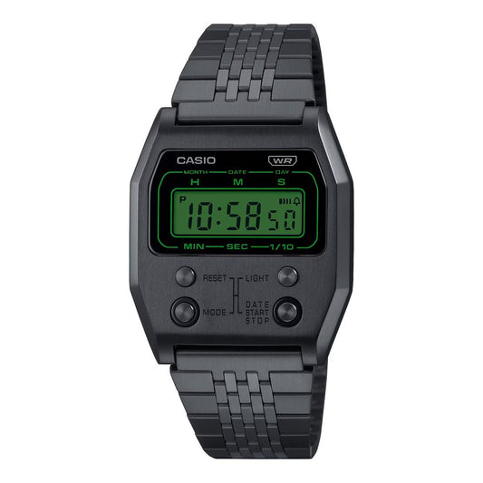 Casio Schwarze Edelstahl-Digitaluhr