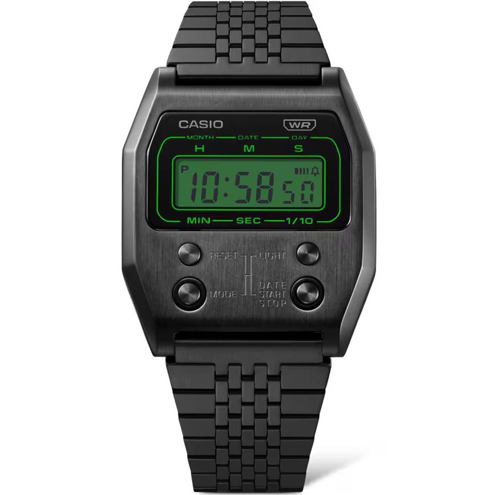 Casio Schwarze Edelstahl-Digitaluhr