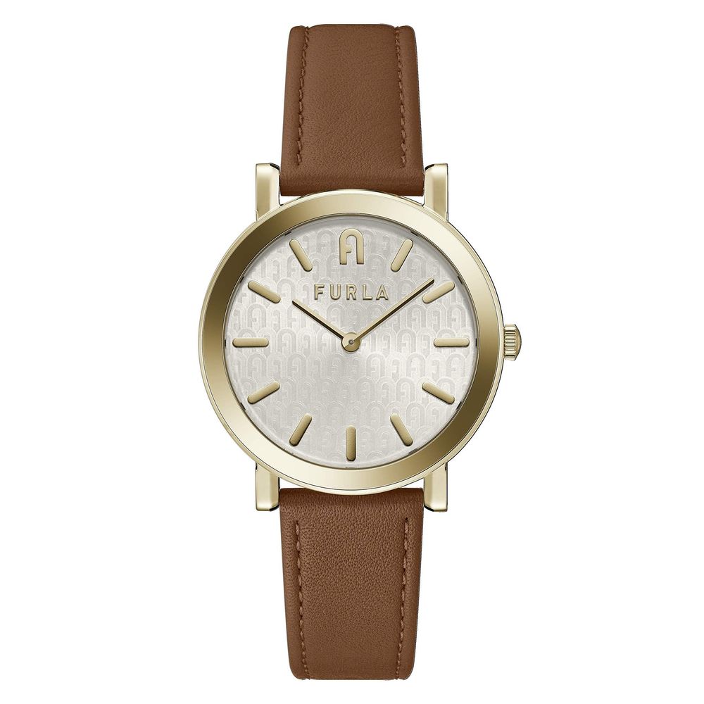 Furla Braune Leder-Dress-Uhr