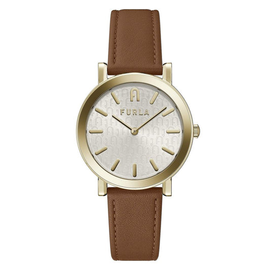 Furla Braune Leder-Dress-Uhr