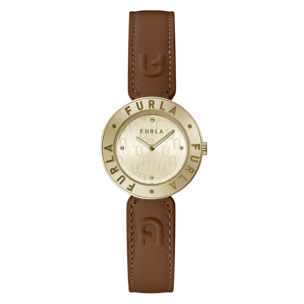 Furla Braune Leder-Dress-Uhr