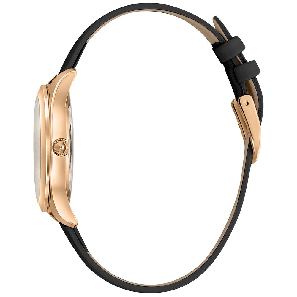 Just Cavalli Schwarze Leder-Kleidungsuhr