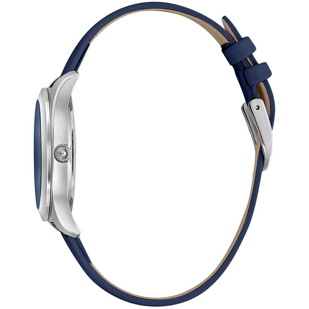 Just Cavalli Blaue Leder-Kleidungsuhr
