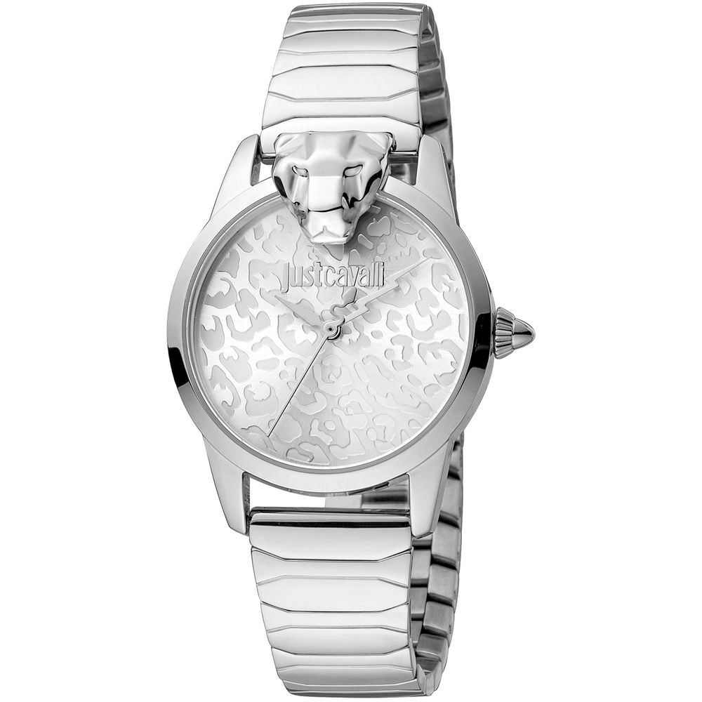 Just Cavalli Elegante Edelstahl-Armbanduhr in Grau