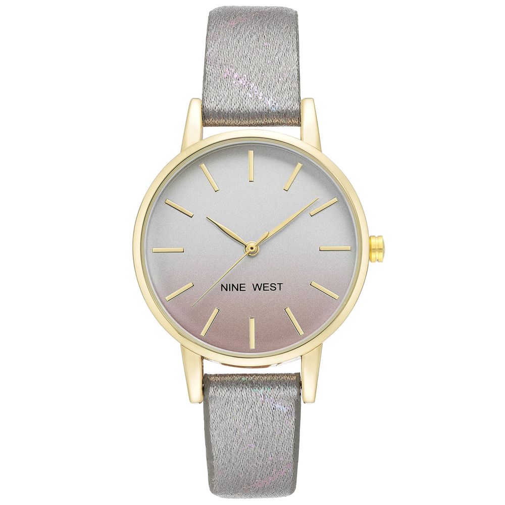 Nine West Elegante graue Lederuhr