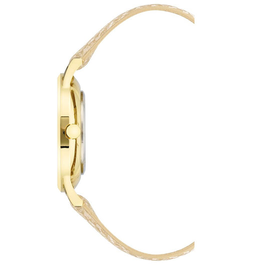 Nine West Beige Leder-Armbanduhr