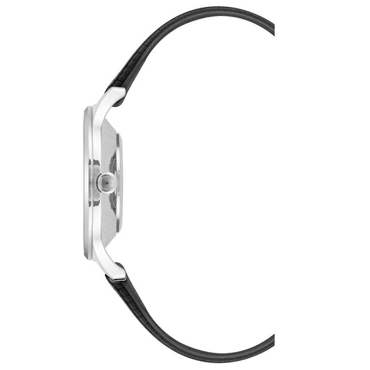 Nine West Schwarze Leder-Dress-Watch