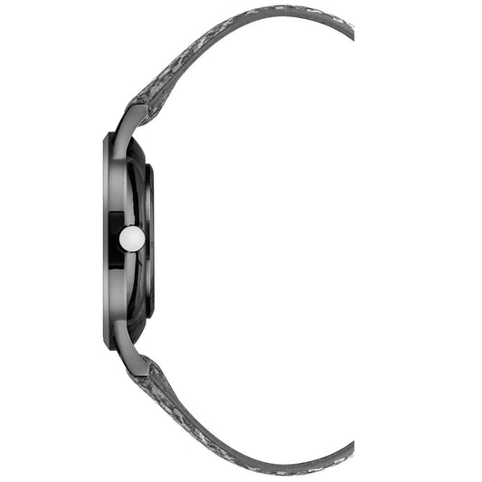 Nine West Schwarze Leder-Kleidungsuhr