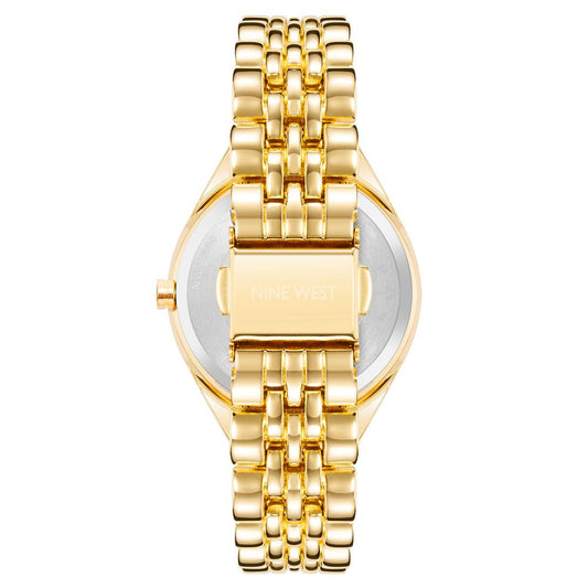 Nine West Goldene Metallarmbanduhr