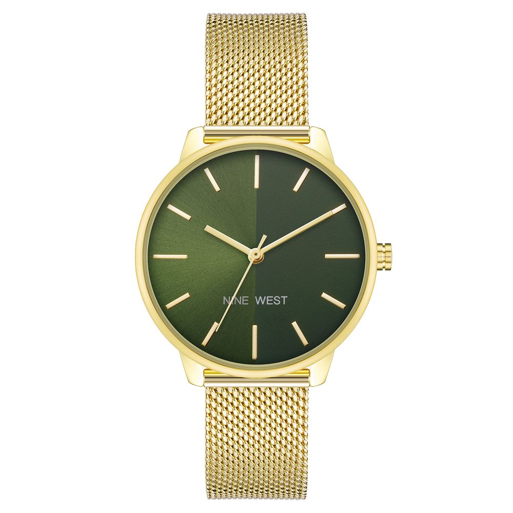 Nine West Goldene Edelstahl-Dress-Watch