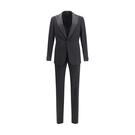Giorgio Armani Schwarzer Woll-Tuxedo aus Fleece