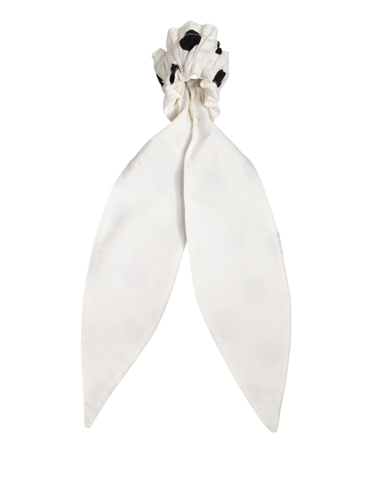 Dolce & Gabbana Scrunchie aus weißem Baumwoll-Tupfen-Schal