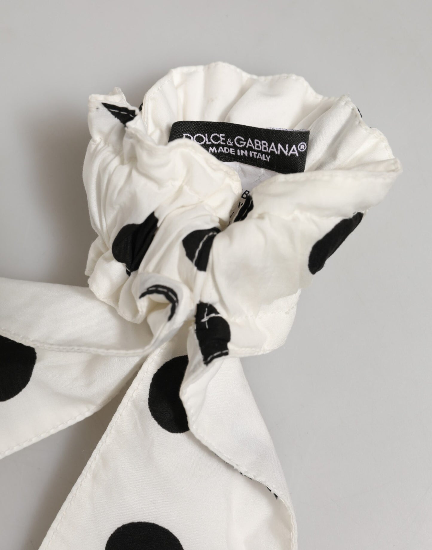 Dolce & Gabbana Scrunchie aus weißem Baumwoll-Tupfen-Schal