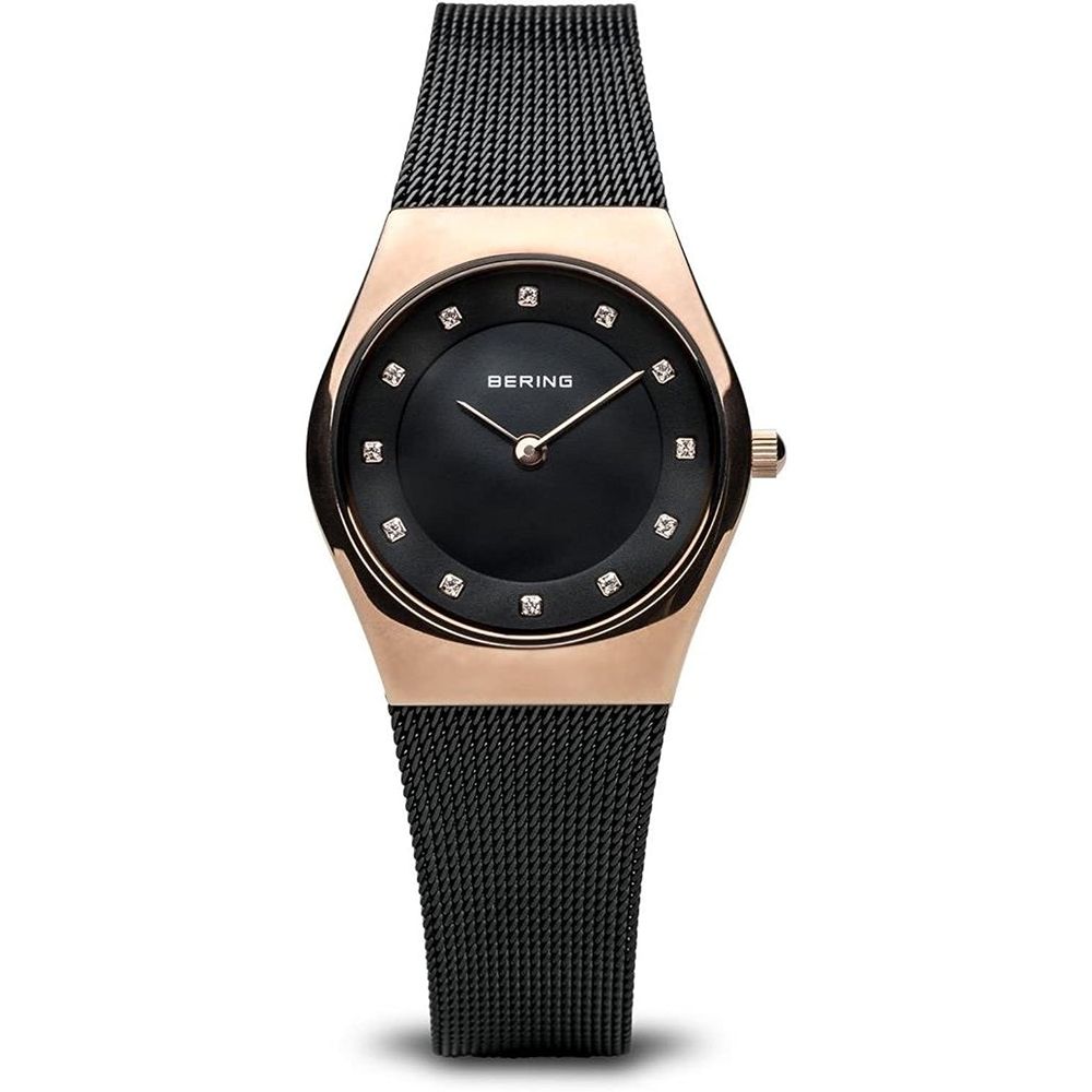 BERING Schwarze Edelstahl-Dress-Watch