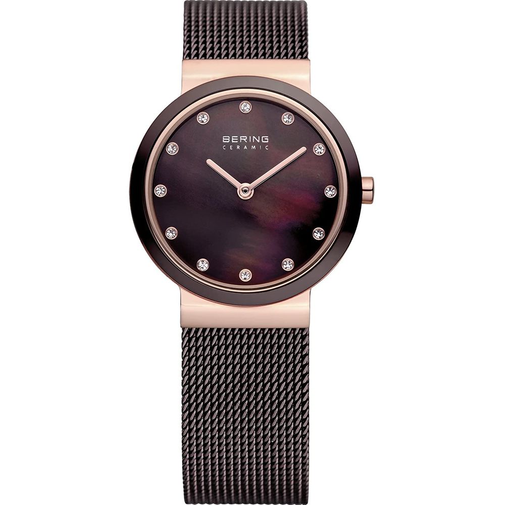 BERING Braune Edelstahl-Dress-Watch