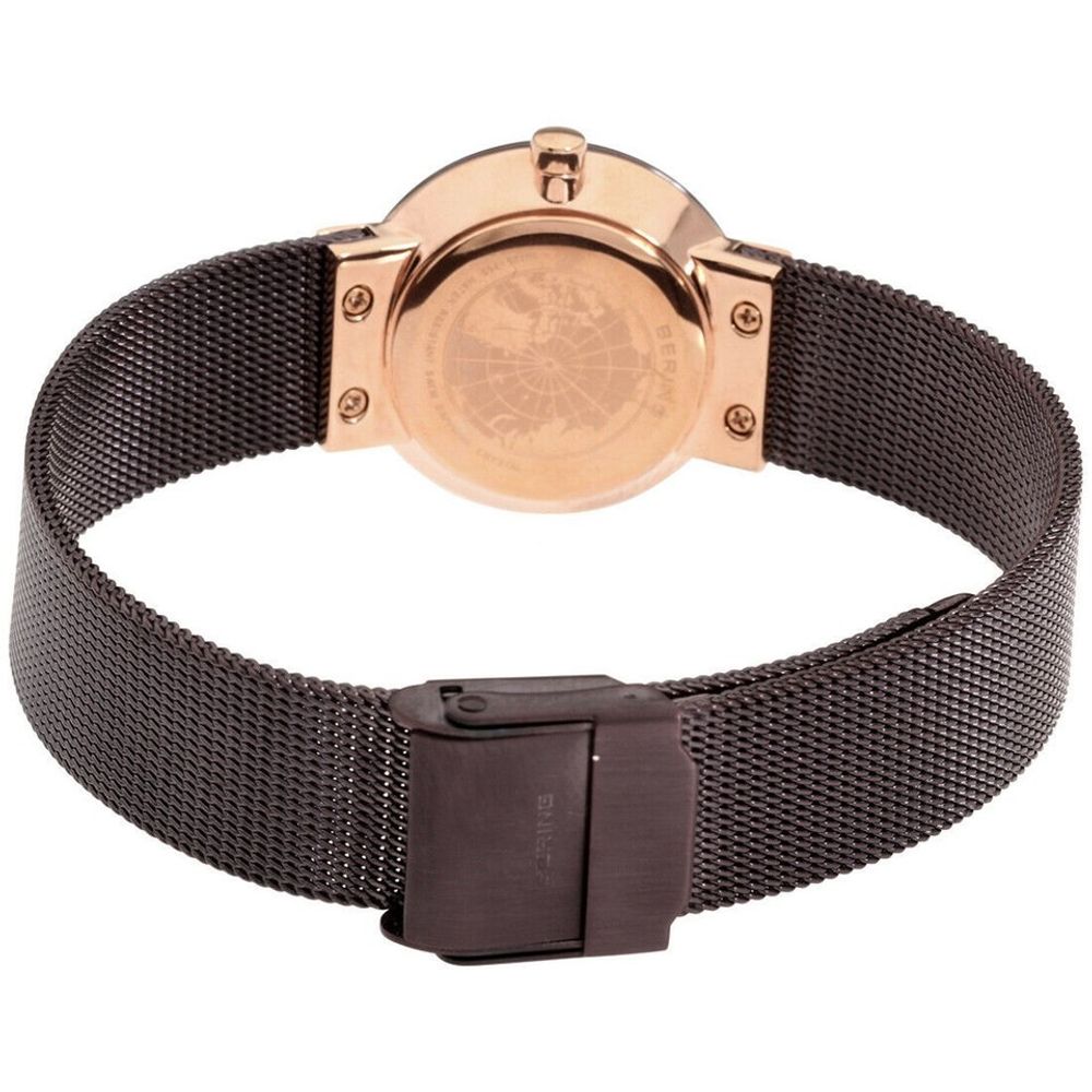 BERING Braune Edelstahl-Dress-Watch