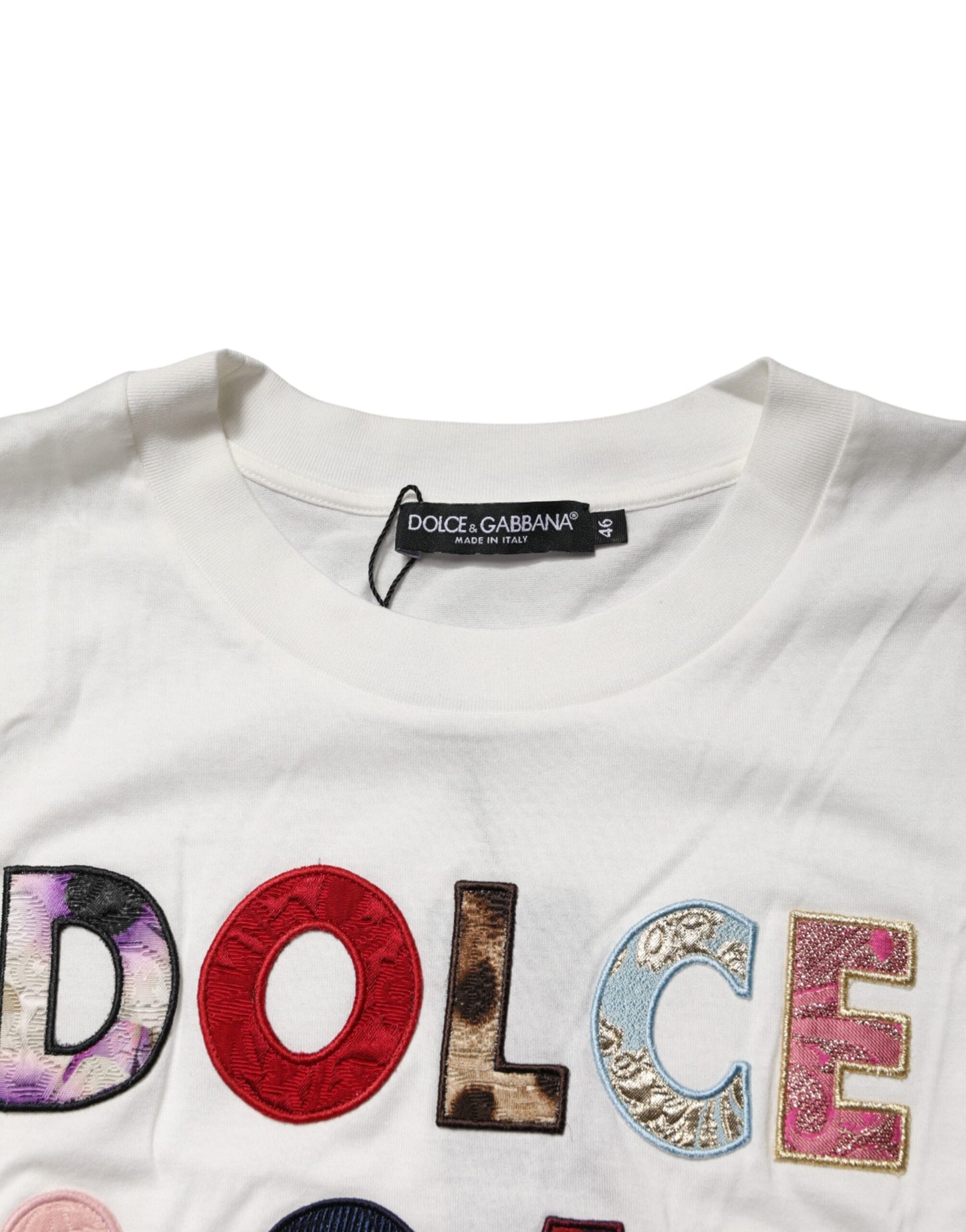Dolce & Gabbana Weißes Logo-T-Shirt mit Rundhalsausschnitt und kurzen Ärmeln
