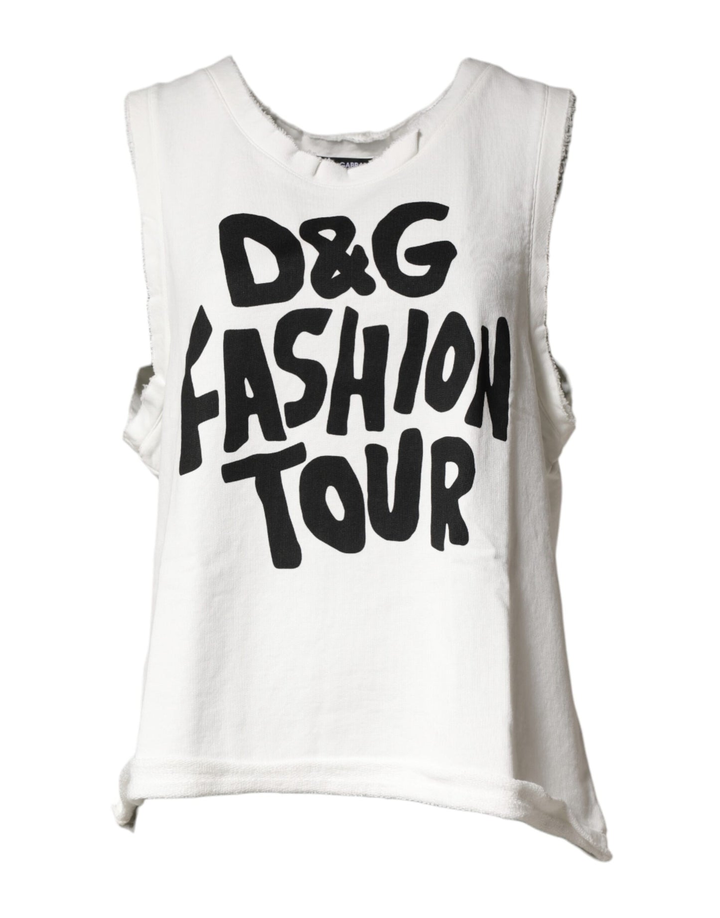 Dolce & Gabbana Weißes Grafik-Tanktop mit Rundhalsausschnitt