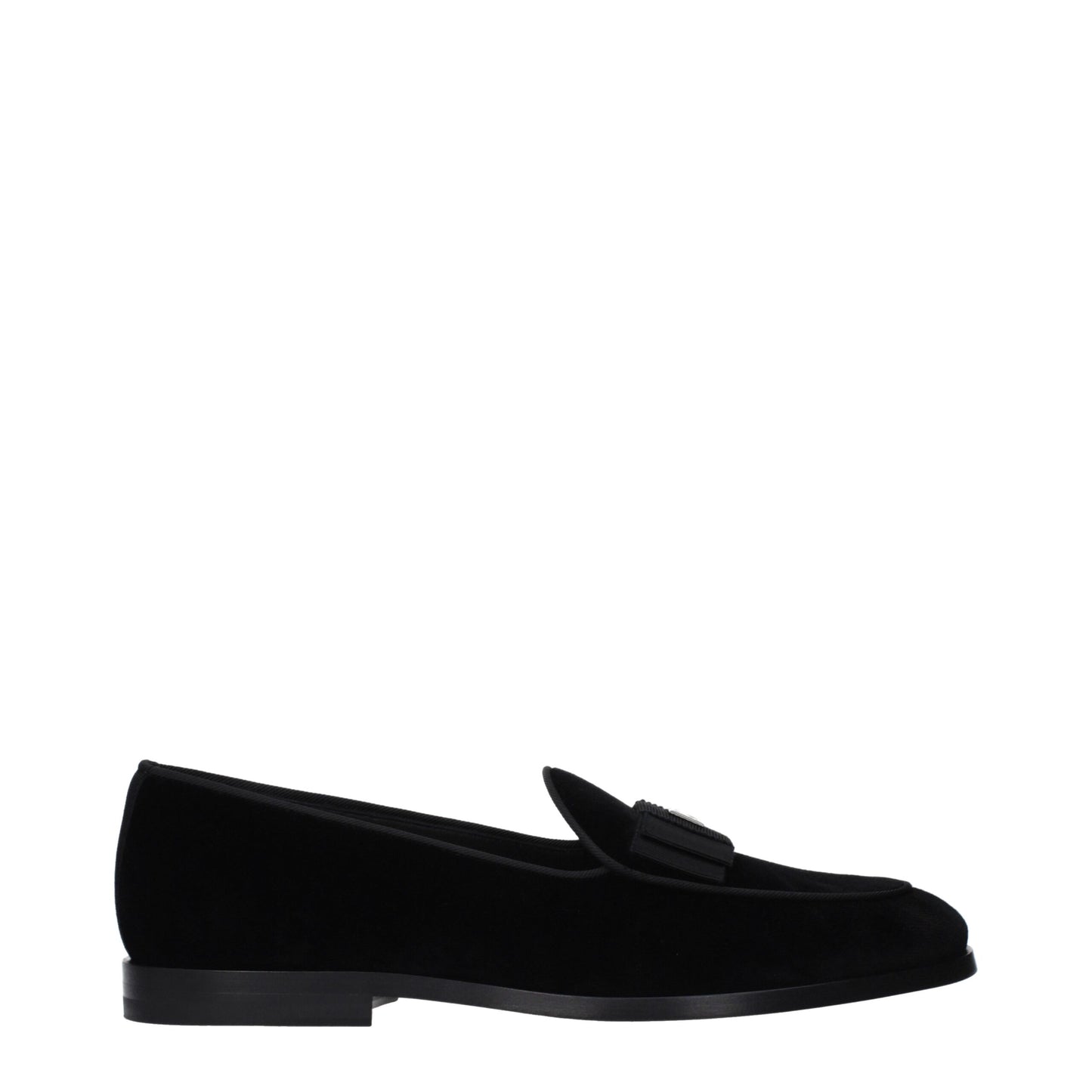 Dolce & Gabbana Schwarze Samt-Loafer zum Hineinschlüpfen