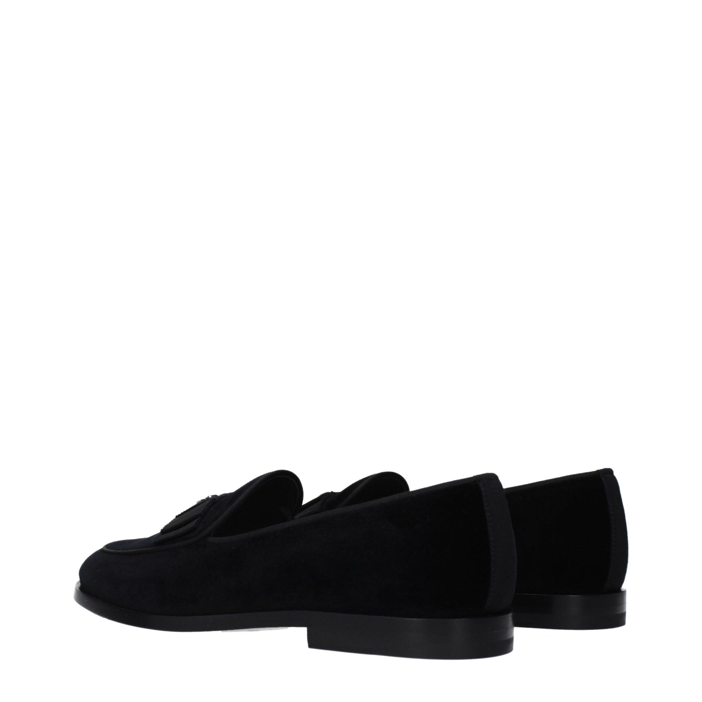 Dolce & Gabbana Schwarze Samt-Loafer zum Hineinschlüpfen