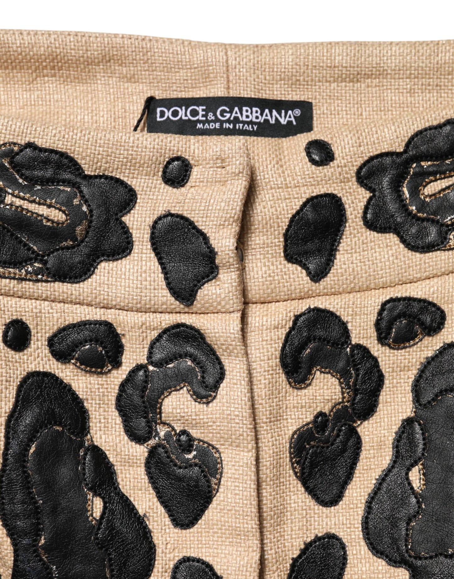 Dolce & Gabbana Beigefarbene Leopard-Nylon-Bermuda-Shorts